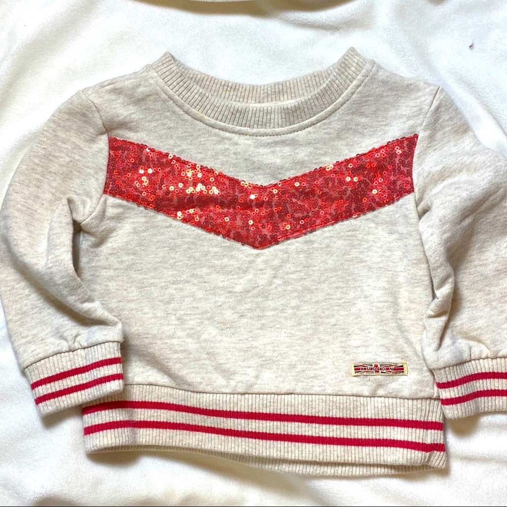 Hudson Baby Sequin Chevron Sweatshirt 12M